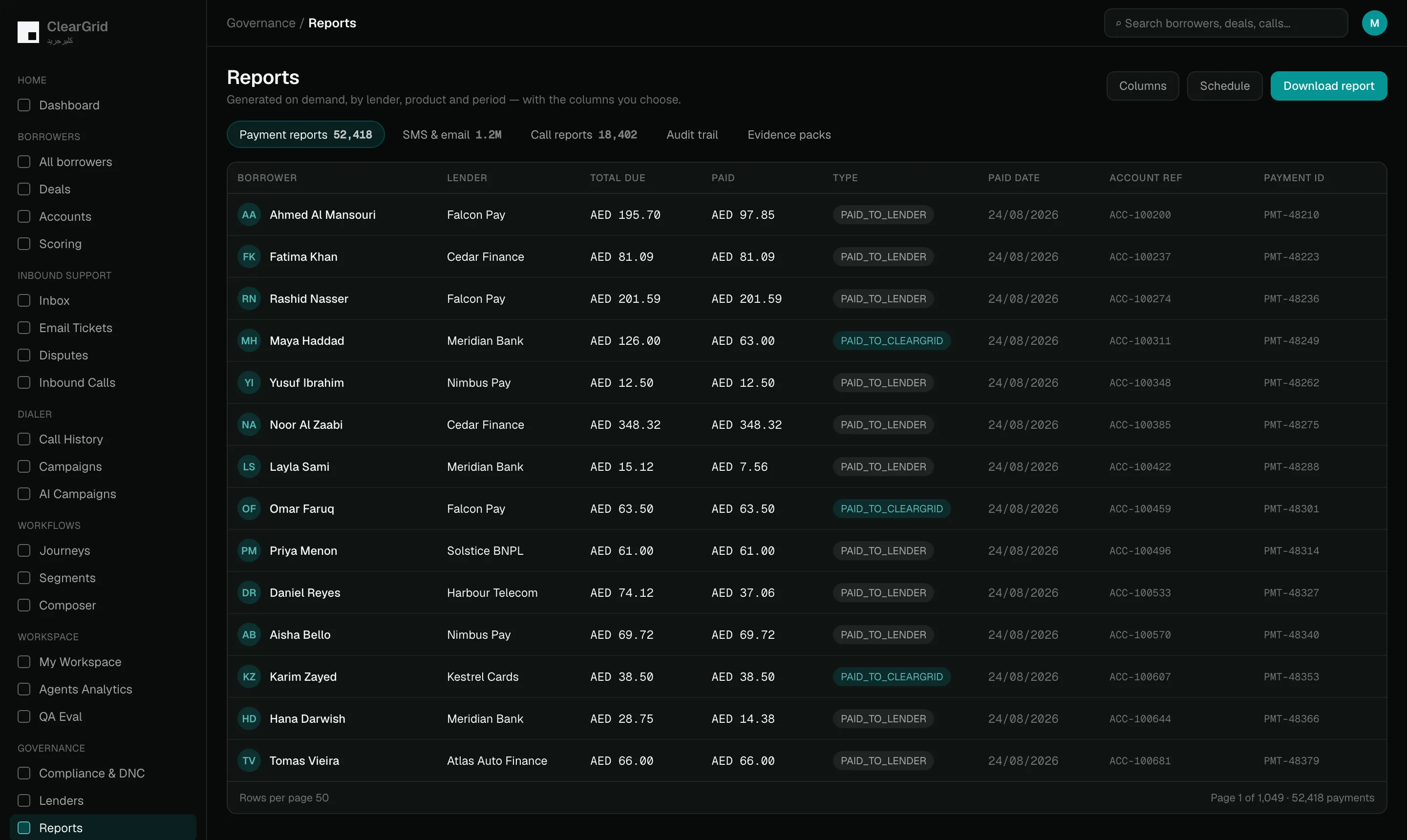 ClearGrid Command — reports